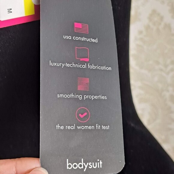 Commando Size Medium Black Velvet Bodysuit Sleeveless Snaps at Gusset NWT - Picture 12 of 15